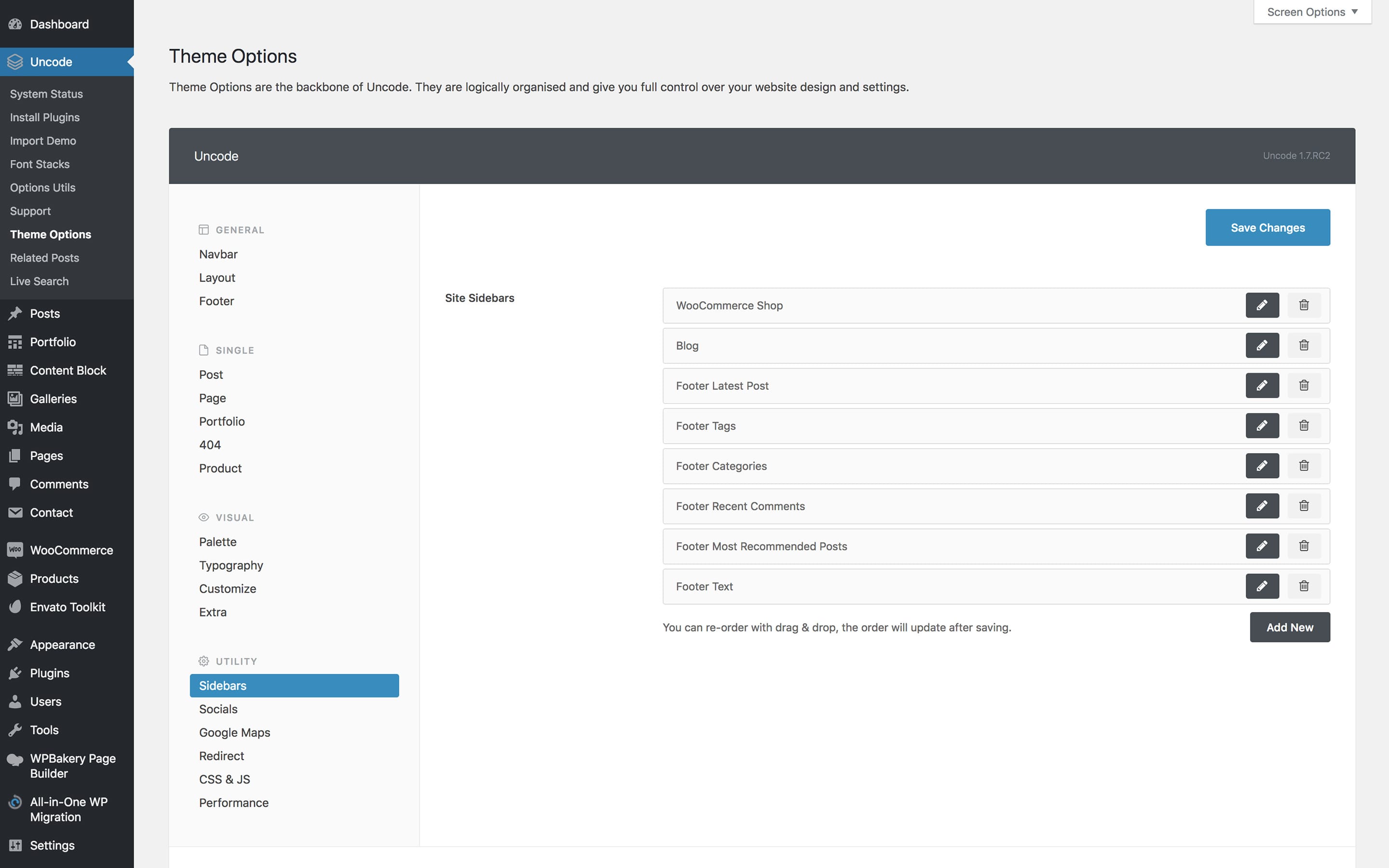 Sidebars Uncode Theme Documentation and Help Center