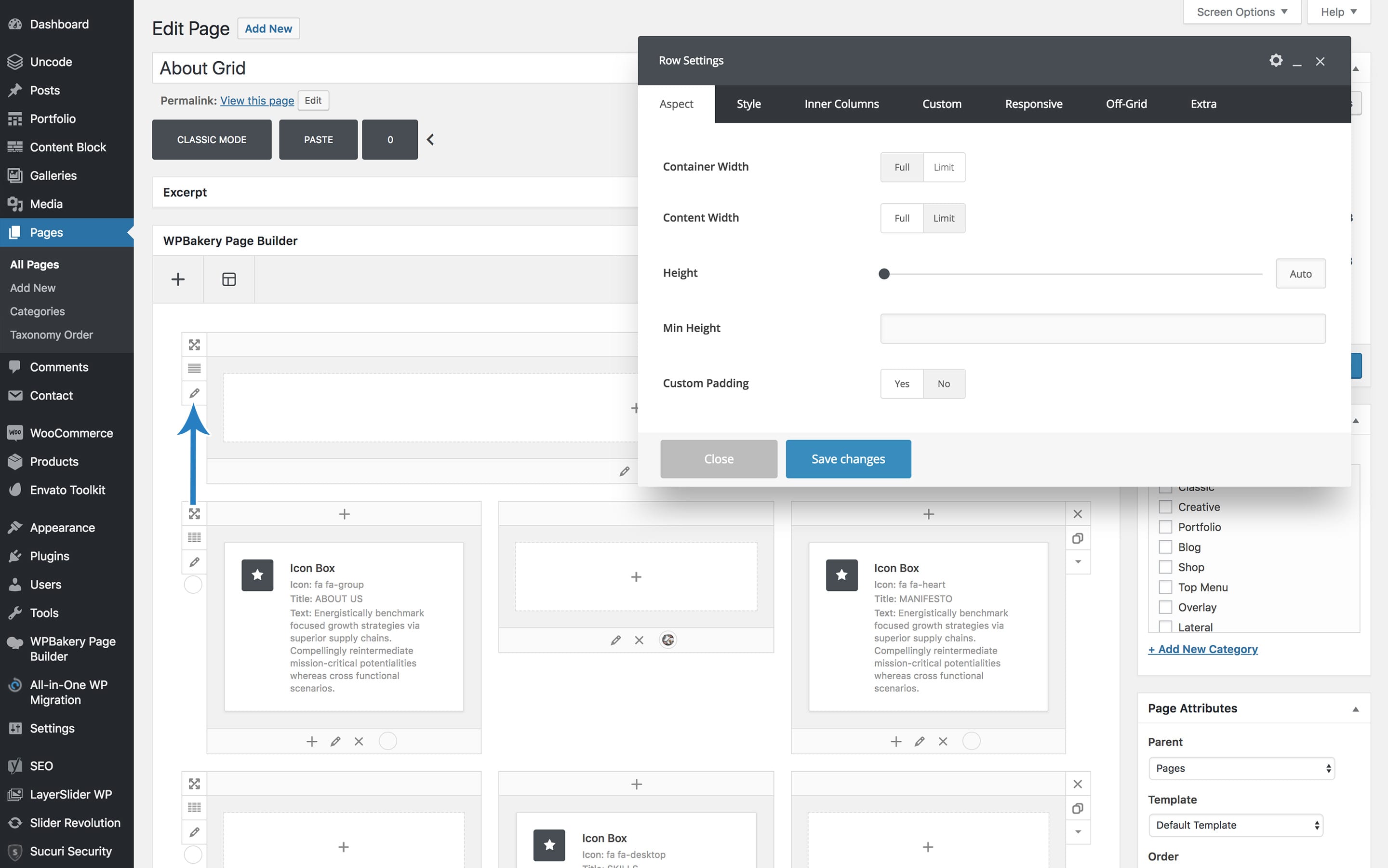 Row Settings Uncode Theme Documentation and Help Center