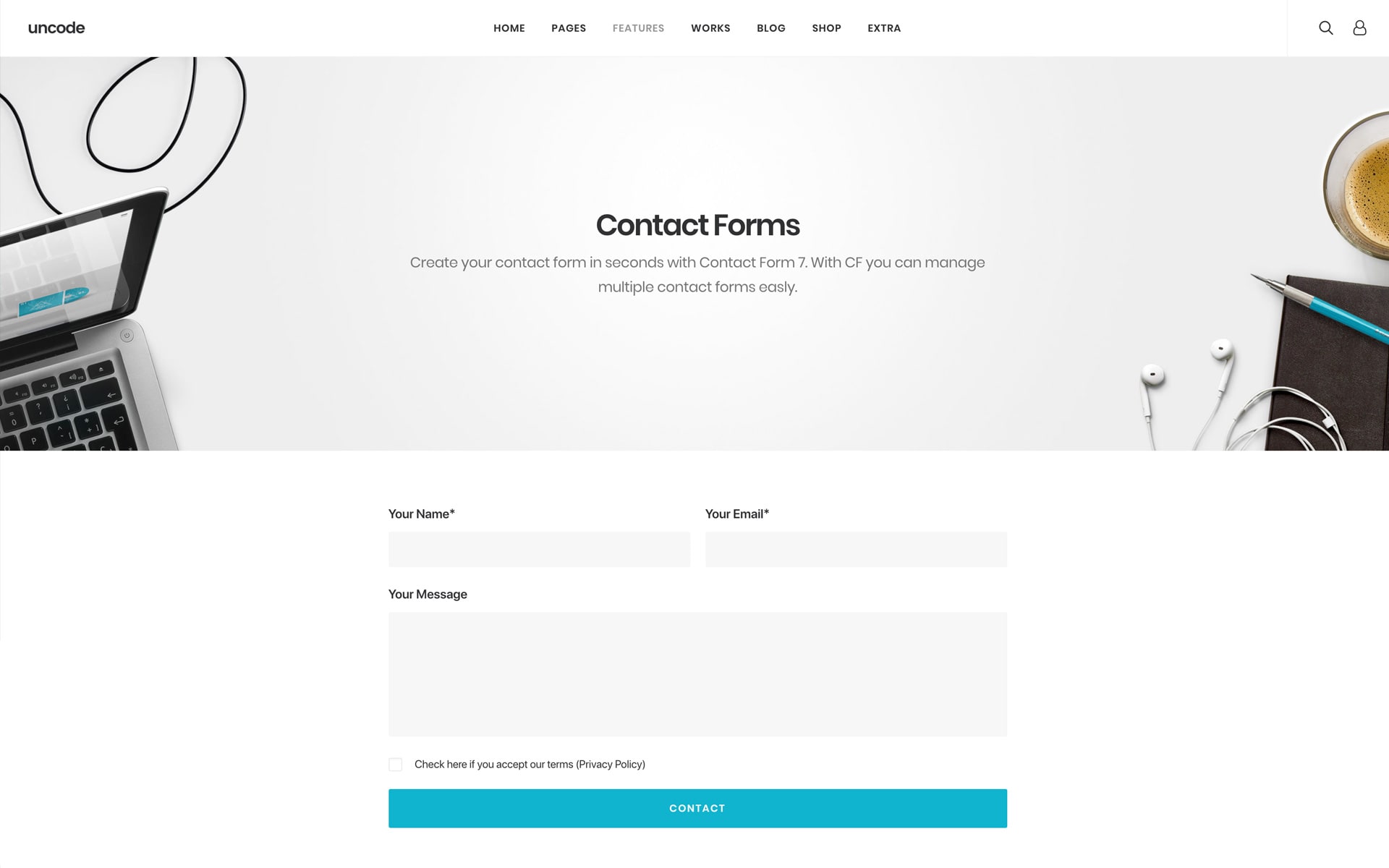 Website contact deals form